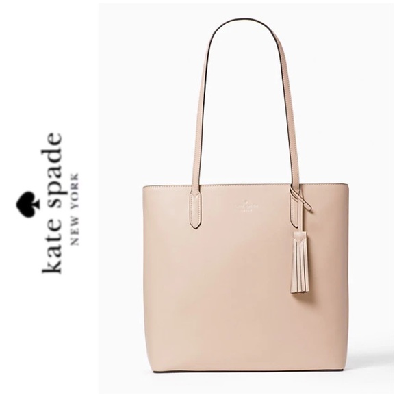 NWT Kate Spade genuine leather zip tote blush - Picture 2 of 7